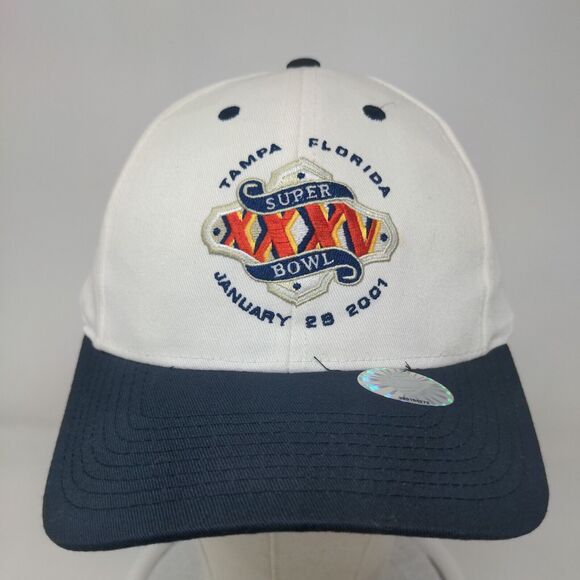 Logo Athletic Men's Snapback Hat White OSFA Vintage Super Bowl XXXV 2001 - Picture 2 of 8